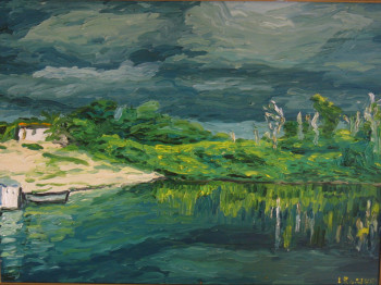 Named contemporary work « Orage sur la rivière, Amazonie », Made by ALFREDO