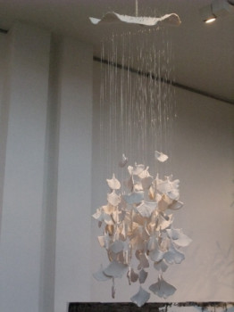 Named contemporary work « Nuage et pluie de feuilles de ginkgo 2 », Made by MARTINE MENARD