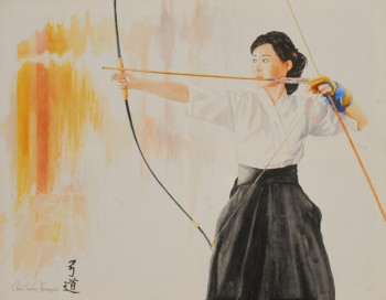 Named contemporary work « kyudo », Made by RENé CHARLES KEROMNES