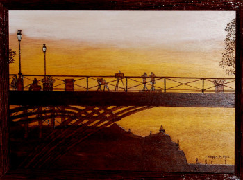 Named contemporary work « le pont des arts », Made by PHILIPPE LE PYRO