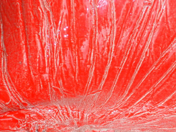 Named contemporary work « Détail vase rouge vermillon », Made by MARTINE MENARD