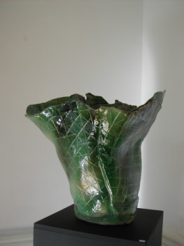 Named contemporary work « Vase vert Véronèse », Made by MARTINE MENARD