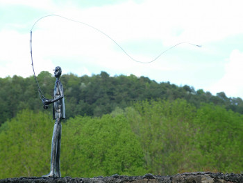 Named contemporary work « le pêcheur à la Mouche », Made by MICHEL BOUSSARD