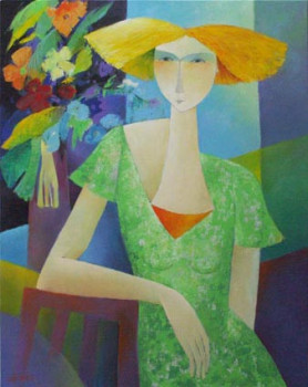 Named contemporary work « " Quelques fleurs " », Made by FRANçOISE COLLANDRE