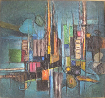 Named contemporary work « Symphonie sur le bleu », Made by MARCEL MULOT