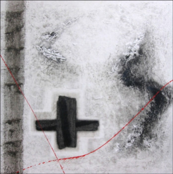 Named contemporary work « Veilleurs de Temps n° 6 - La 5° croix », Made by LUC BABIN