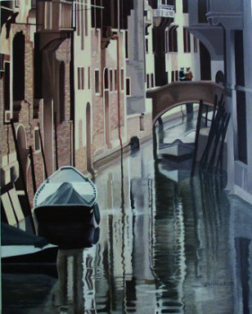 Named contemporary work « Vue de Venise 3 », Made by DOMINIQUE JANIERE