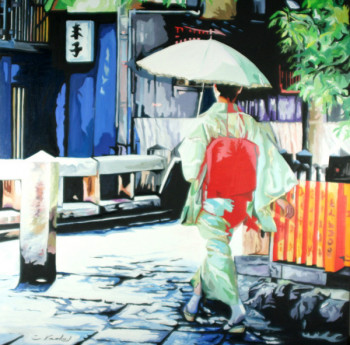 Contemporary work named « geisha a l ombrelle », Created by CLOTILDE NADEL