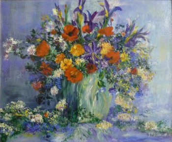 Named contemporary work « FLEURS PRINTANIERES », Made by JOSIE MB LEFEVRE
