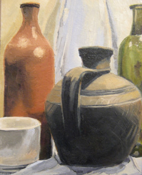 Named contemporary work « Still Life Withe a White Cup », Made by SOROKINA LELIA