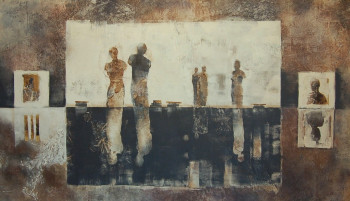 Named contemporary work « Parties carrées 1 », Made by ANGELA EVERS