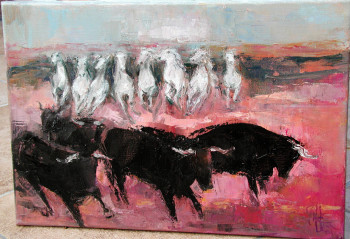 Named contemporary work « Camargue 4 », Made by MICHèLE FAURE