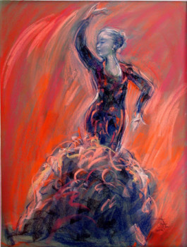 Named contemporary work « Flamenco4 », Made by MICHèLE FAURE