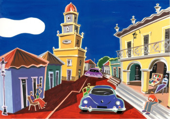 Named contemporary work « Trinidad (Cuba) », Made by ANDRé BALDET