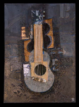 Named contemporary work « guitare grillagée », Made by FRED BINET