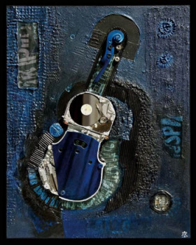 Named contemporary work « Violon bleu », Made by FRED BINET