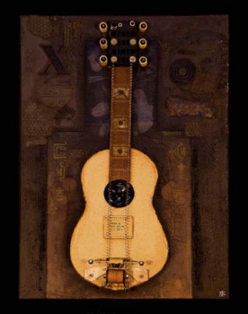 Named contemporary work « Guitare jaune », Made by FRED BINET