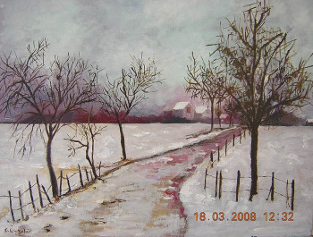 Named contemporary work « Souvenirs de neige », Made by CLAUDINE WINTREBERT
