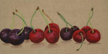 Named contemporary work « Cerises du jardin », Made by CLAUDINE WINTREBERT