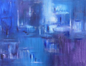 Named contemporary work « Etoilée », Made by ARTISTE PEINTRE ABSTRAIT EVA LEA ELODIE ZANCHI