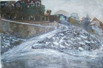 Named contemporary work « La neige sur la côte, Normandie », Made by NADIA VIGUIER