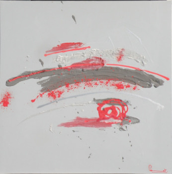 Named contemporary work « Vague point O rouge », Made by CAROL COMMET SESSACQ