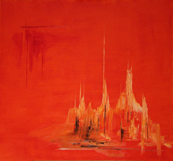 Named contemporary work « Ville orange », Made by ETIENNE FOURCY