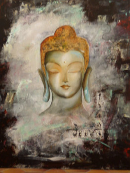 Contemporary work named « Le Bouddha », Created by CLAUDINE SALESSE
