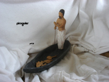 Named contemporary work « piroguier », Made by PHILIPPE FERNANDES