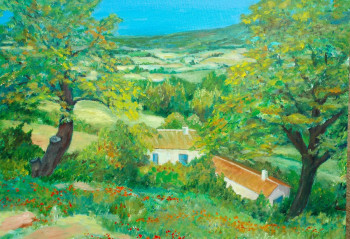 Named contemporary work « Paysage Monieux », Made by PHILIPPE LE MONIES DE SAGAZAN