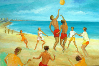 Contemporary work named « Jeux sur la plage », Created by PHILIPPE LE MONIES DE SAGAZAN