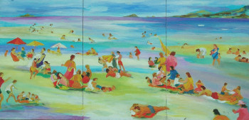 Contemporary work named « Plage à Cabo de Palos tryptique », Created by PHILIPPE LE MONIES DE SAGAZAN