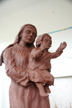 Named contemporary work « Virgen con el Niño N°2 », Made by PHILIPPE LE MONIES DE SAGAZAN