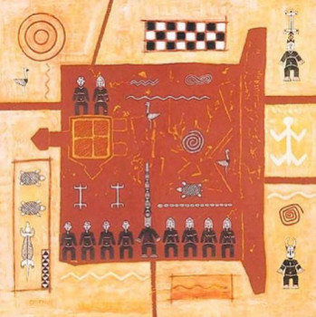 Named contemporary work « Porte Dogon II », Made by MARIE GRIFFON