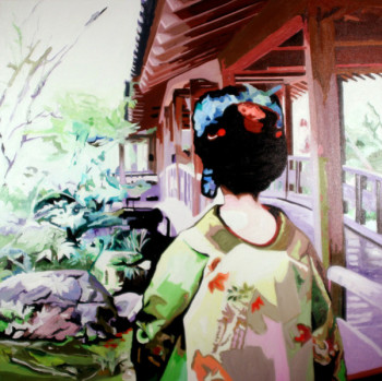 Contemporary work named « geisha au pont », Created by CLOTILDE NADEL