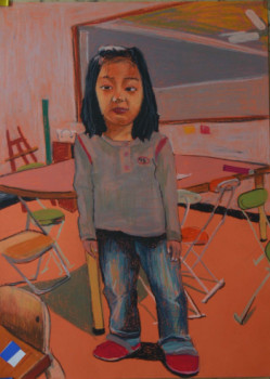 Named contemporary work « petite fille en jeans », Made by BEOM SOO KIM