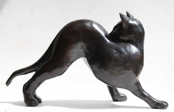 Named contemporary work « CHAT SIAMOIS (de dos) », Made by XAVIER CARNOY