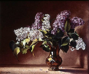 Named contemporary work « LES DEUX LILAS », Made by GAUTIER