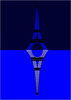 Named contemporary work « Mirrored Eiffel Tower », Made by LONVIG