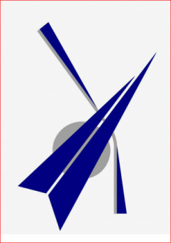 Named contemporary work « Blue Arrow II », Made by LONVIG