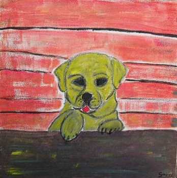 Named contemporary work « Le chien jaune », Made by CYRUS