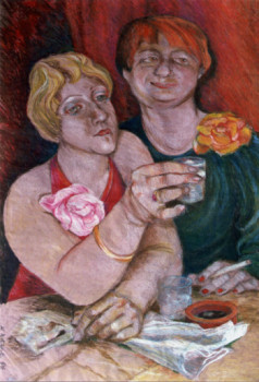 Named contemporary work « Deux Amies », Made by CATHERINE GORECKA-SZATANIK