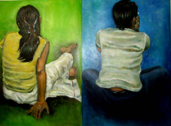 Named contemporary work « couple », Made by BEOM SOO KIM