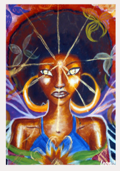 Named contemporary work « afrolady light », Made by LEONIL