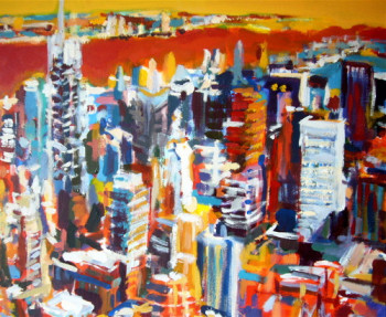 Named contemporary work « New-York orange », Made by CHRISTIAN MENARD