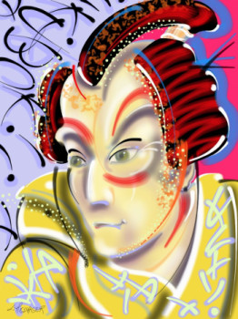 Contemporary work named « Kabuki », Created by L.MESSAGER