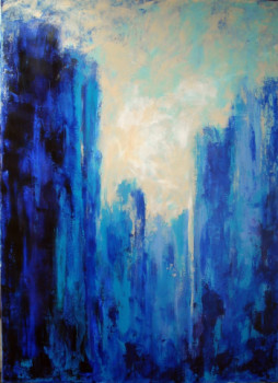 Named contemporary work « Blue life », Made by HéLèNE ZENATTI