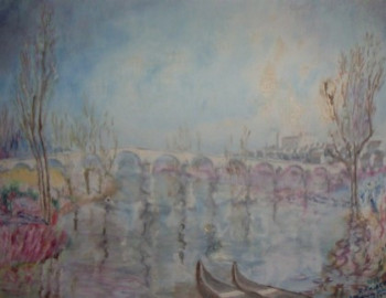 Contemporary work named « Gien et la Loire », Created by FRANçOIS-VASSIL ANDREEFF