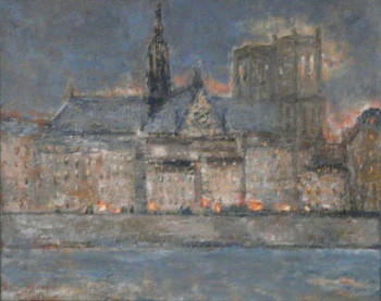 Contemporary work named « Paris, quai de Seine Notre Dame », Created by IDKA