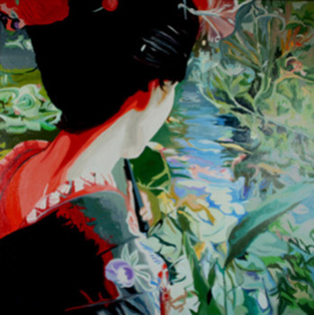 Contemporary work named « geisha rouge », Created by CLOTILDE NADEL